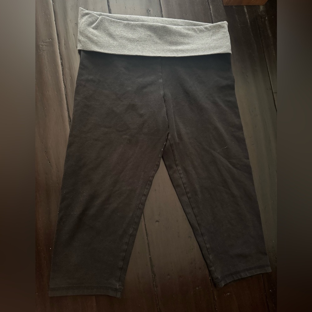 Pink Victoria's Secret Black and Gray Yoga Pants